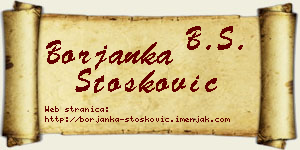 Borjanka Stošković vizit kartica